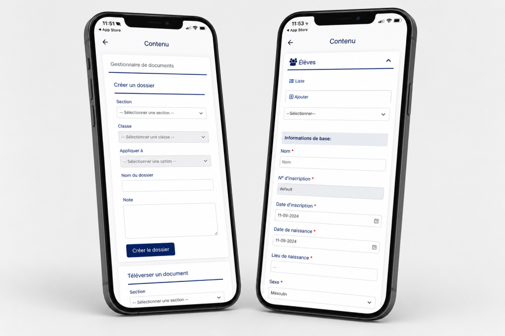 Gestion des documents & gestion des élèves